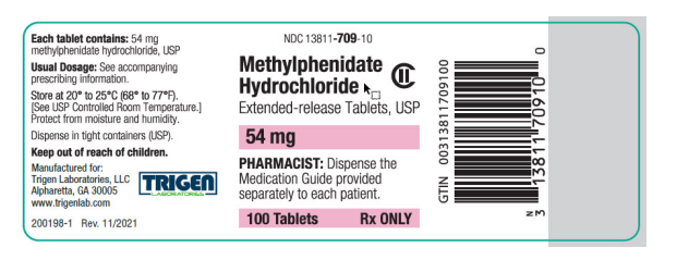 Methylphenidate HCL 54mg 100 extended-release tabs (Narkotika)